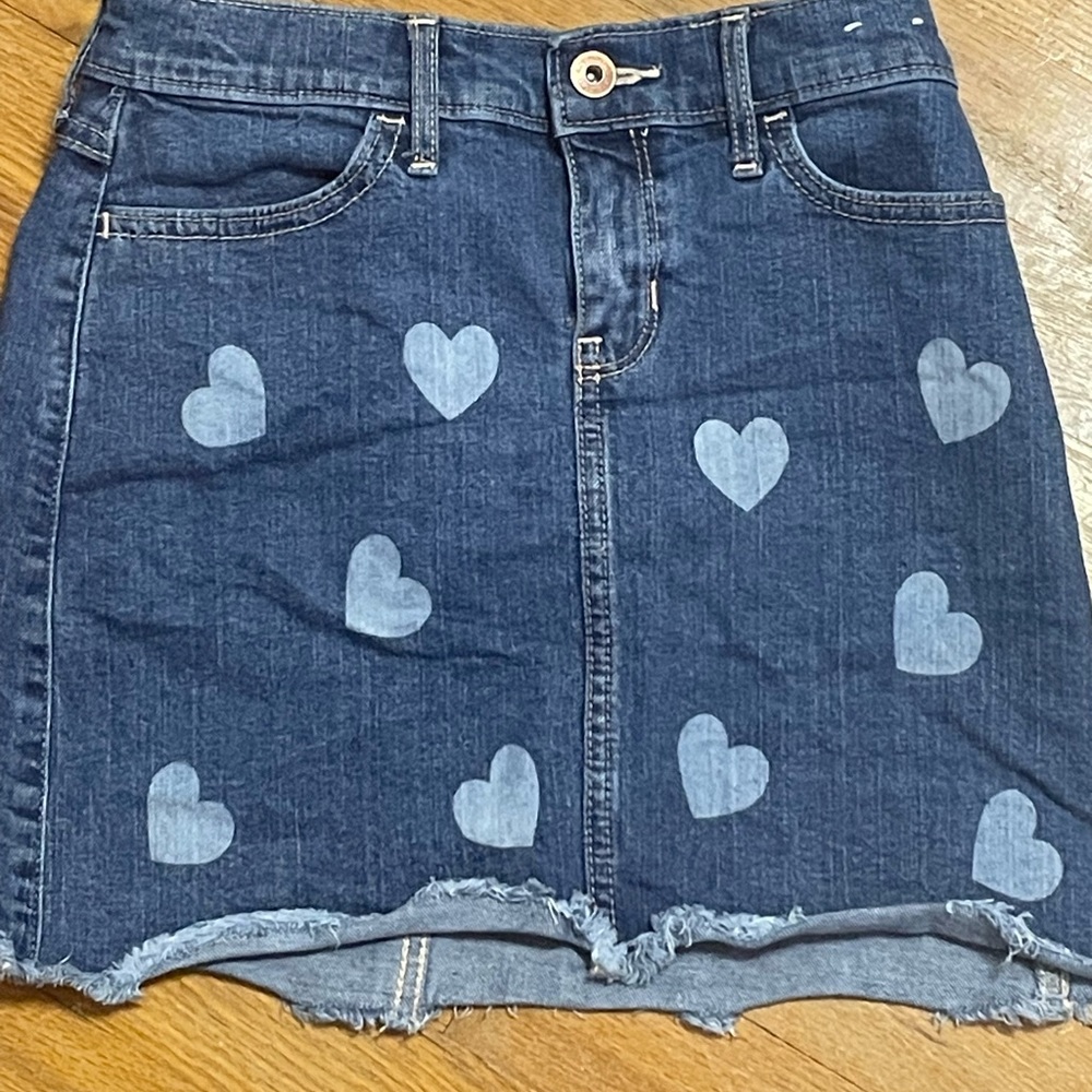 Heart jean skirt